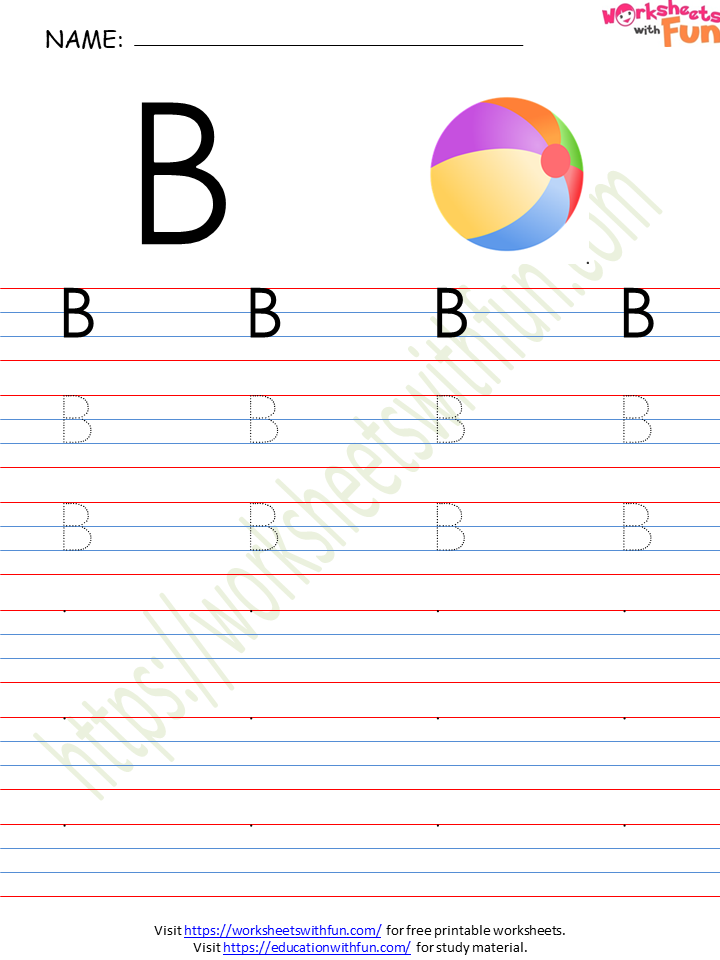 English - Preschool: Alphabet (Letter 'B') Worksheet 4